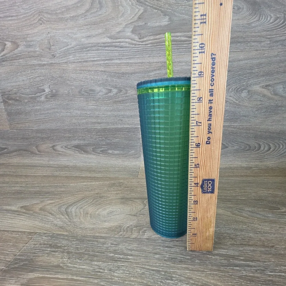 Starbucks Mountain Dew Green Venti Jelly Grid Tumbler W/Straw 24 oz 2022